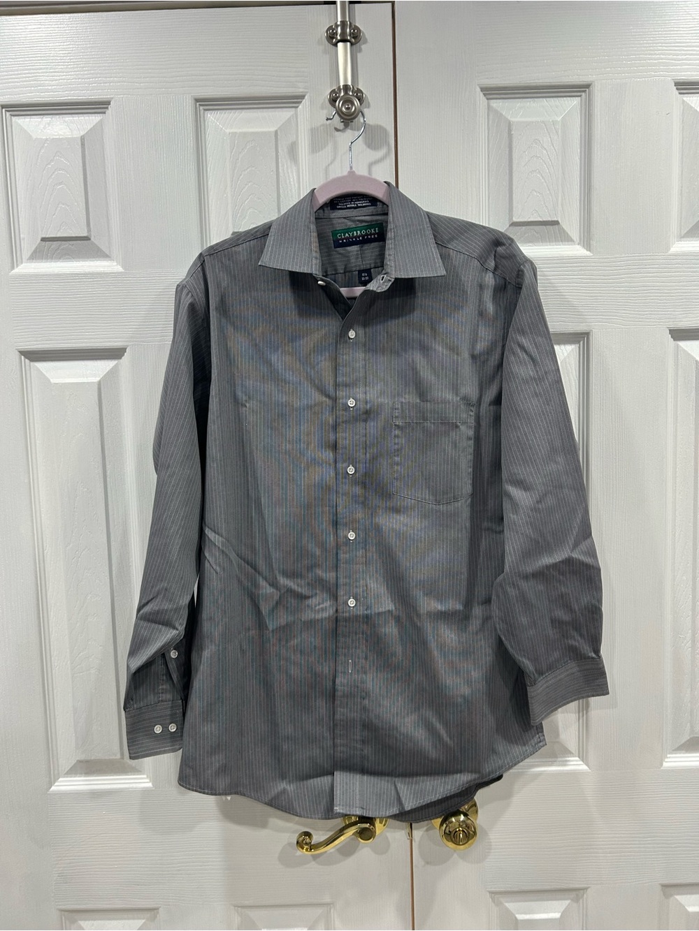 Claiborne Men’s Gray Pinstripe Dress Shirt